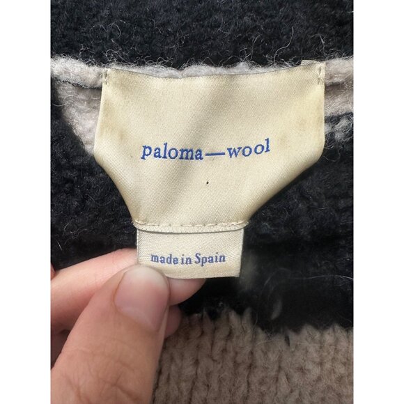 Paloma Wool Twister Sweater Women Medium Off White Black Fuzzy Psychedelic Indie - Picture 6 of 16